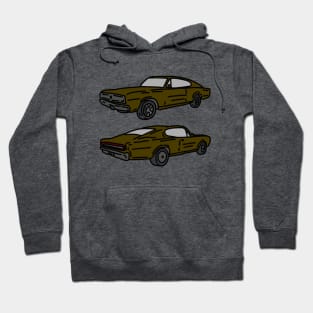 double vintage retro muscle cars Hoodie